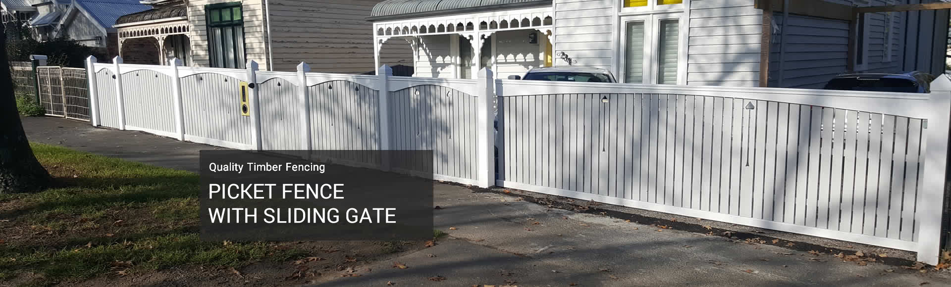 picket fence with sliding gate