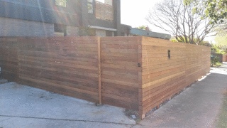 Merbau Slat Fence in Kew